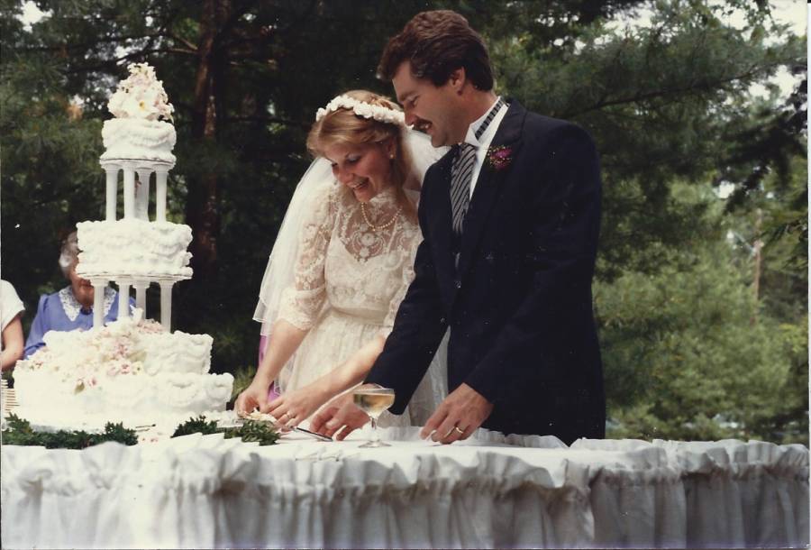 Michael Byron Randall & Hilaray Hunter Orr-Randall- Cutting their wedding cake