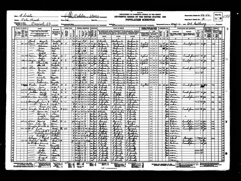 1930 U.S. Census. Andrew Jackson York appears on line 90, living with his son (Ira York) and his family is family.
