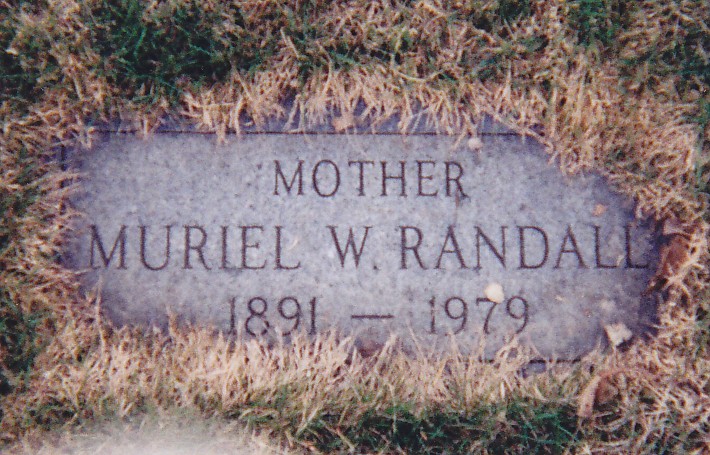 Grave stone for Muriel Willene "Willie" Maret Randall (December 19, 1891 - October 22, 1979).