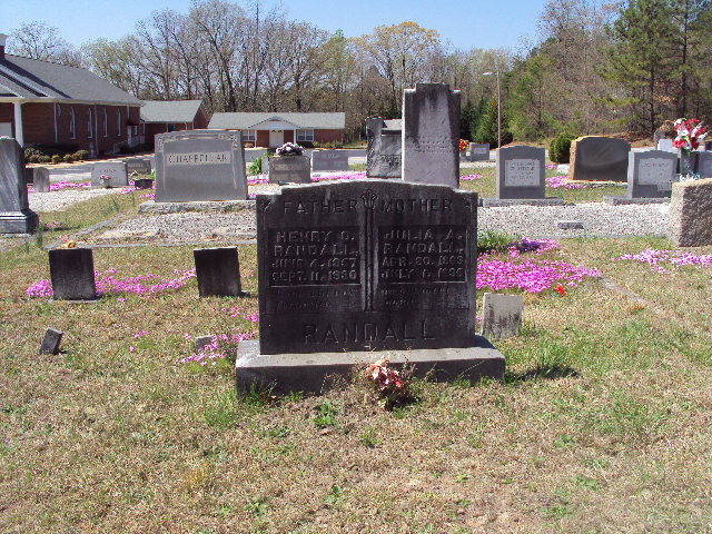 Tombstone inscribed: "Henry O. Randall. June 04, 1857 - Sept. 11, 1930" and "Julia A. Randall. April 30, 1863 - July 1, 1935".