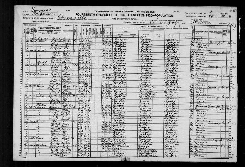 1930 U.S. Census. Napoleon C. Randall's family beings on line 99.
