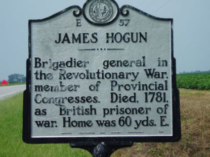 James Hogun's home was located near Hobgood, NC; Latitude & Longitude: 36° 4' 8.3172", -77° 25' 32.304" 