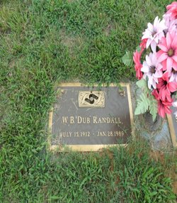 Grave stone for Walter Baxter “Dub” Randall (July 5, 1912 - January 28, 1989)