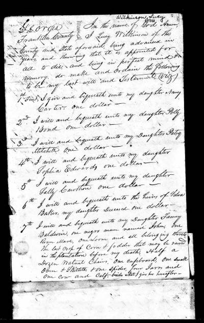 Lucy Wilkinson - Last Will and Testament, page 2 (original)