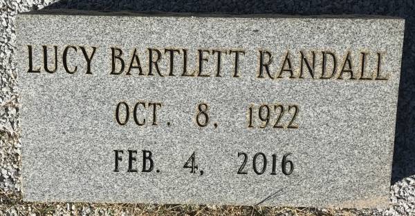  Lucy Bartlett Randall, Oct. 8, 1922 - Feb. 4, 2016