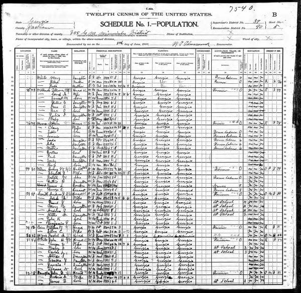 1940 U.S. Census. John F. Vaughn's family continues on line 1.