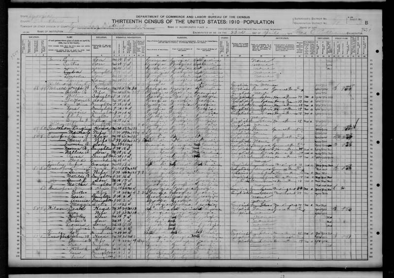 "1910 United States Federal Census". Joseph W. Maret's family begins on line 58.