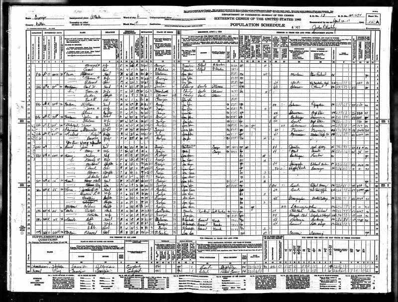 1940 United States Federal Census. Richard Roan Randall's family begins on line 17.