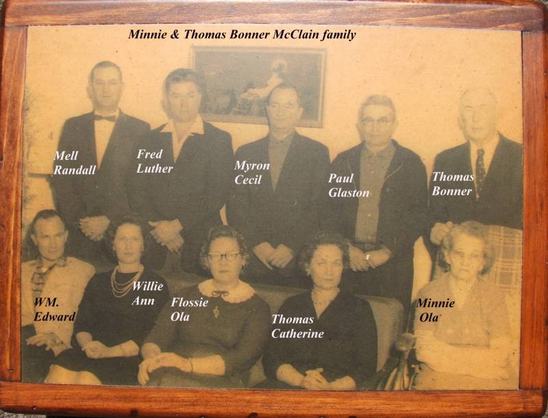 Minnie and Thomas Bonner McClain Family photo.