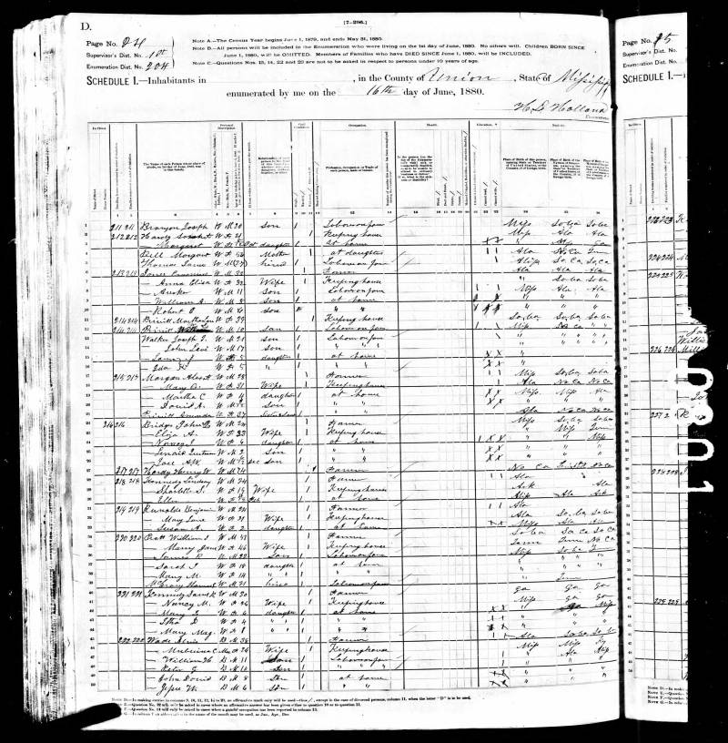 1880 United States Federal Census. Henry W. Hardy appears on line 27.
