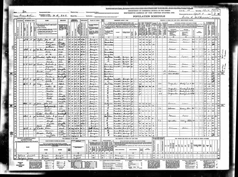 1940 United States Federal Census (“Randall. Walter B.” begins at line 48. His mother-in-law, Gertrude Clarke begins on line 51)