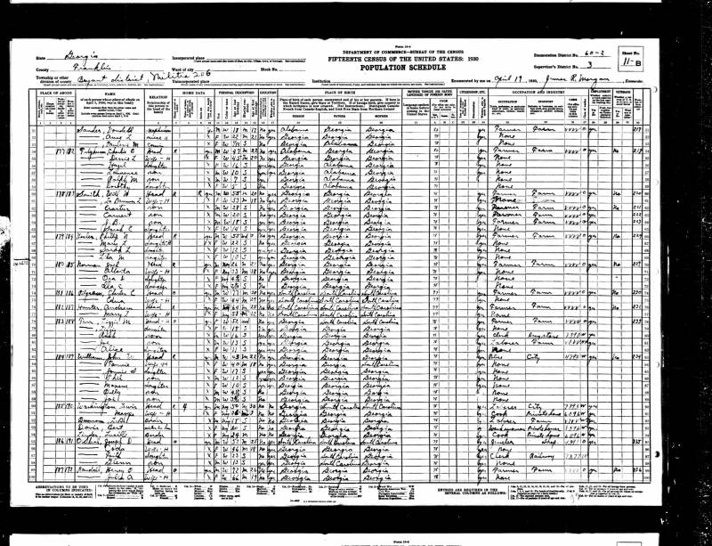 1930 U.S. Census. Henry Oran Randall's family beings on line 99.