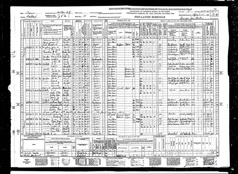 1940 U.S. Census. Thomas D. Randall's family begins at line 
